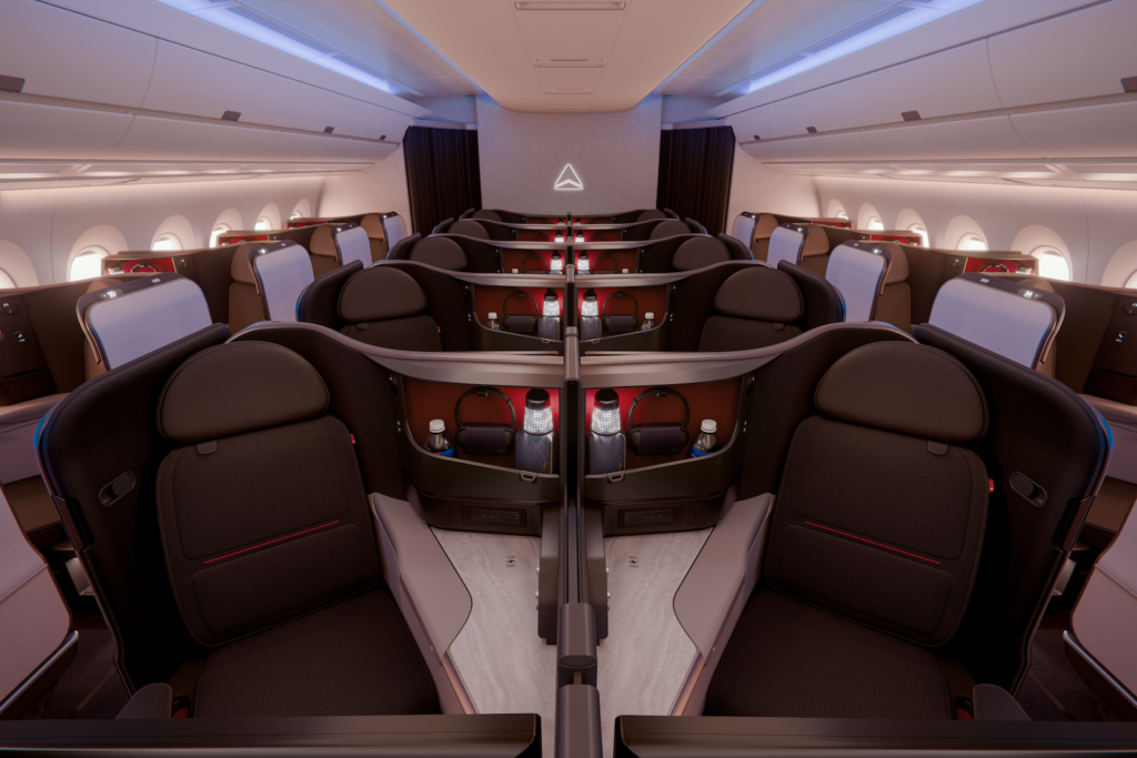 Delta unveils new suite design, posh airplane; plans improve for previous, dated cabins a350 delta one.png