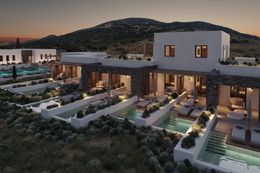 This small Greek Island is getting an elegant new Hyatt this summer time exterior elevated overview hotel rooms.jpg