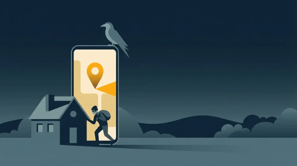 Don’t Submit Commute Updates in Actual Time social media post travel home burglar.webp.webp